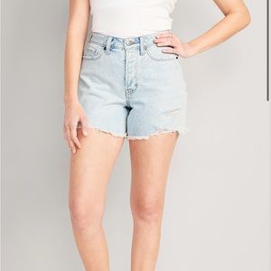 Curvy High-Waisted Button-Fly OG Straight Cut-Off Jean Shorts